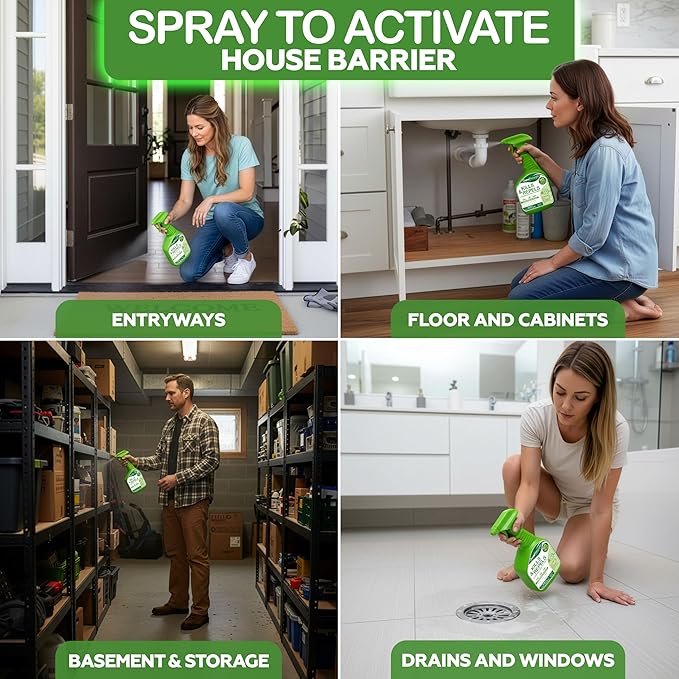 Lemongrass Oil Spray for Bugs– Insect Repellent & Bug Spray for Home– Kills & Repels Ants, Roaches, Spiders, Flies, Mosquitoes & More– Safe for Kids & Pets– Indoor & Outdoor Use (16oz)