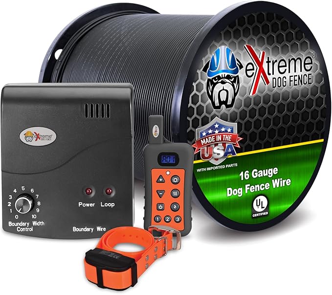 Electric Dog Fence + Remote Trainer - 1 Dog / 1500' of 16 Gauge Underground Dog Fence Wire (Up to 1 Acre) - Dual Solution to Contain and Train Your Dog(s) with a Single Collar…