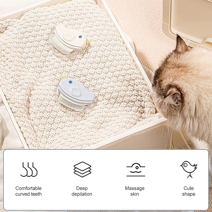 Kichvoe 2pcs Pet Comb and Cat Grooming Brush for Shedding Removal, Blue Detangling Hair Remover Suitable for Cats and Puppies, Reusable Groomer for Matted Fur and Knot Cleaning