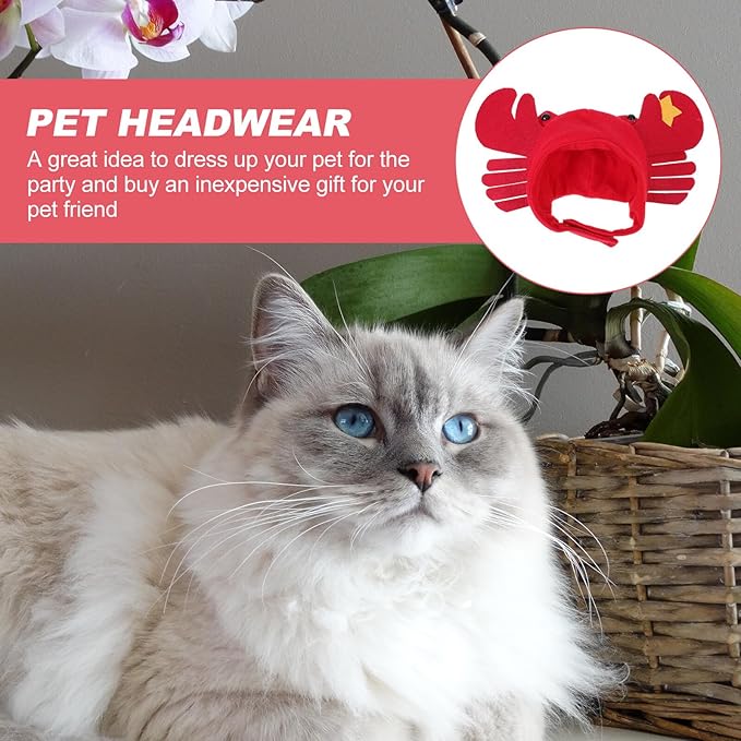SOLUSTRE Dog Cosplay Hat Crab Shaped Pet Costume Headwear Decorative Headband for Dogs and Puppies Party Playing Supplies