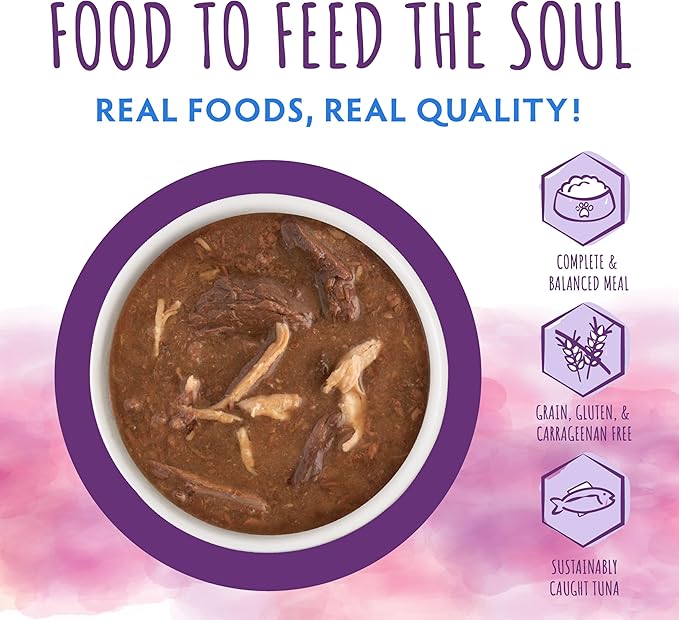 Soulistic Moist and Tender, Tuna and Chicken Dinner in Gravy, 3oz Pouch, Pack of 8