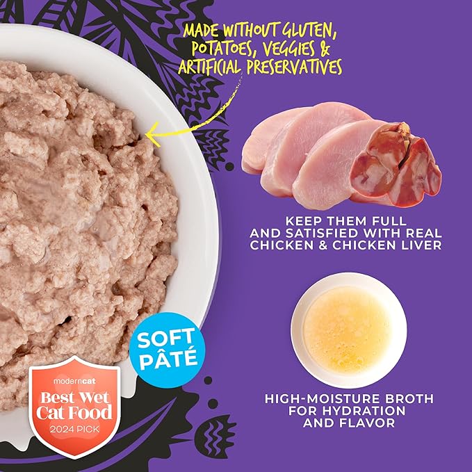 Tiki Cat After Dark Soft Pate Wet Cat Food, Chicken, Chicken Liver & Quail Recipe, 5.5 oz. Can (8 Count)