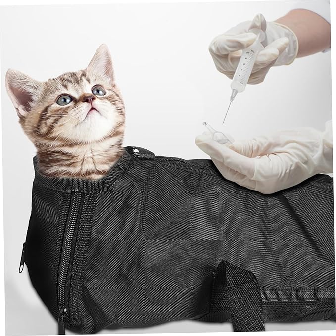 Hemoton Cat Bathing Bag Sturdy Zipper Mesh Cat Holder for Nail Trimming PET Grooming Supplies for Stress-Free Bathing