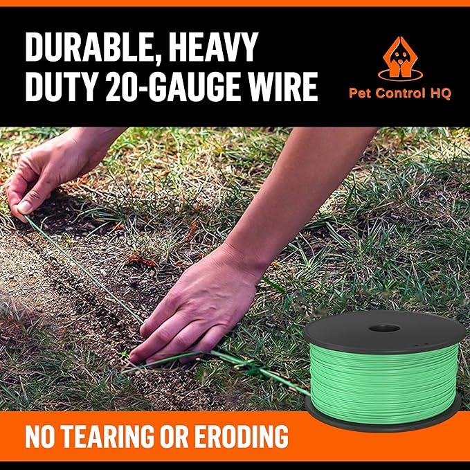 Pet Control HQ Extra Underground Dog Fence Wire Wireless Electric Fence for Dogs, 984ft, 20AWG, Electric Dog Fence Wire for Dog Containment System In-Ground Pet Boundary Wire
