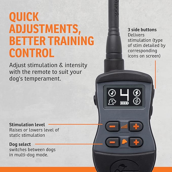 SportDOG SportTrainer Remote Trainer - Reliable Off-Leash Control - OLED Screen - Waterproof Dog Training Collar - Rechargeable E-Collar - 1/2 Mile-Range - Black