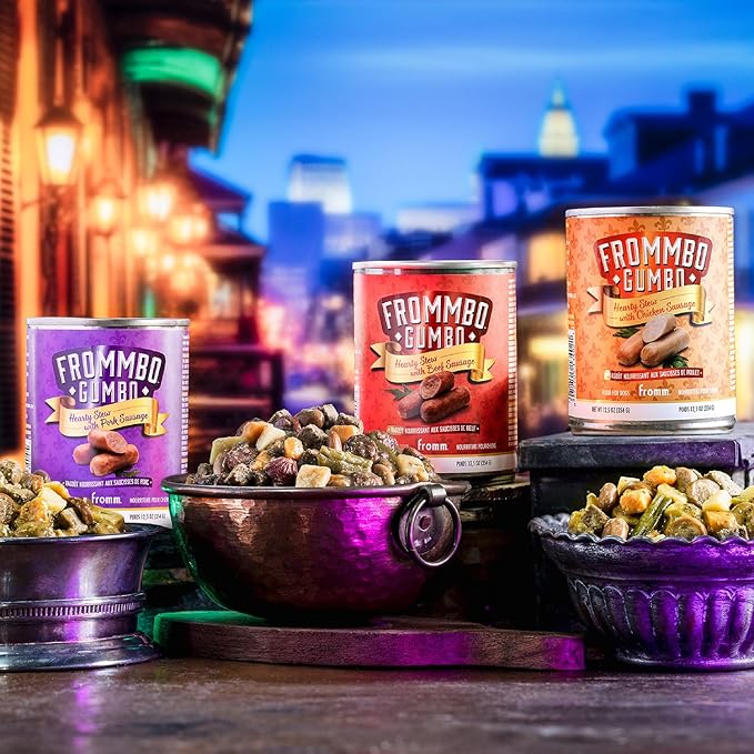Fromm Frommbo Gumbo Hearty Stew with Pork Sausage Dog Food - Premium Wet Dog Food - Pork Recipe - Case of (12) 12.5 oz Cans