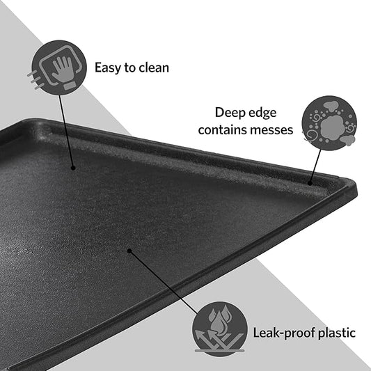 24 Inch Dog Cage Replacement Pan, Plastic Tray for Pet Crate Kennel, Easy-Clean Removable Floor Tray for Medium Dog Crates, Indoor Pet Supply Accessory, Gray, 22.84" x 16.66" x 1"