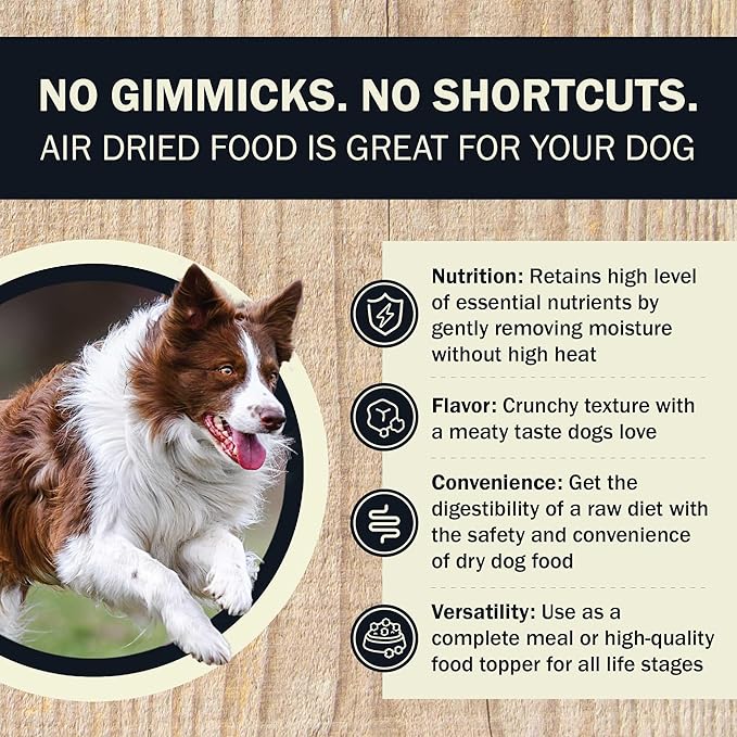 Redbarn Powerfood Air Dried Dog Food - 95% Beef & Beef Organs - High Protein Grain-Free Non-GMO Premium Dry Full Feed or Topper Made in USA with Omega 3 Salmon Oil Flaxseed - 5lb