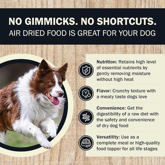 Redbarn Powerfood Air Dried Dog Food - 95% Beef & Beef Organs - High Protein Grain-Free Non-GMO Premium Dry Full Feed or Topper Made in USA with Omega 3 Salmon Oil Flaxseed - 5lb