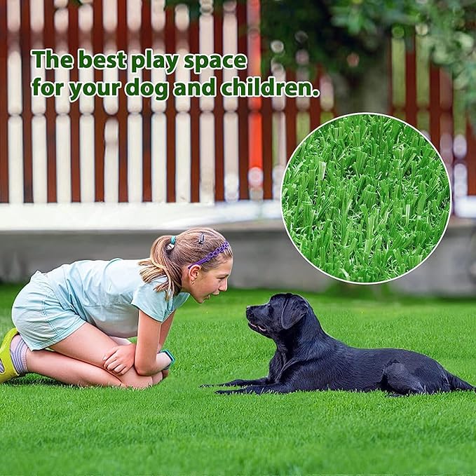 Artificial Grass Rug Turf for Dogs Indoor Outdoor Fake Grass for Dogs Potty Training Area Patio Lawn Decoration (25.6 x 19.7 Inch (Pack of 2))
