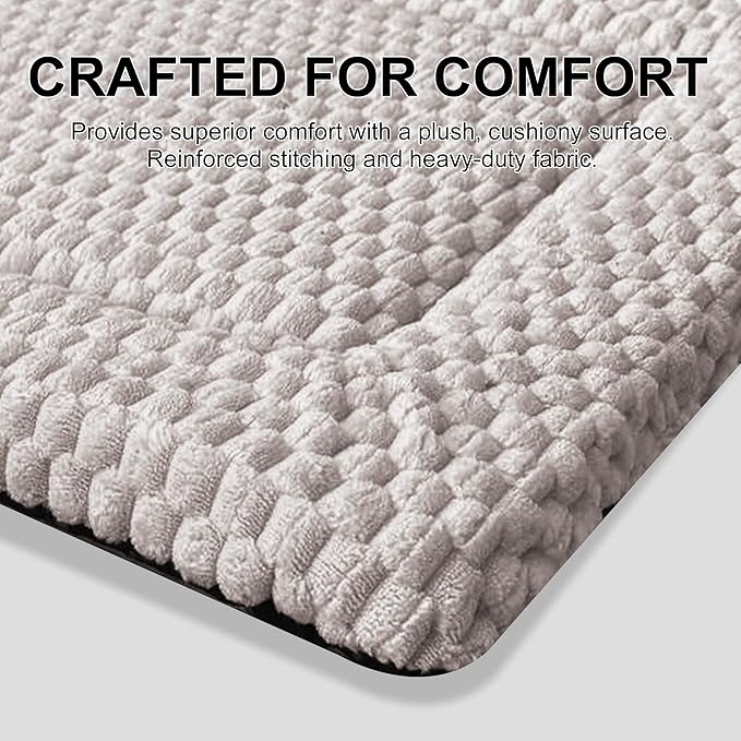 Dog Bed Mat,Reversible & Ultra Soft Kennel Pad-Machine Washable Pet Bed for Dogs & Cats-All-Weather Crate Liner for Crates,Carriers & Travel (Light Gray, 35" L x 23" W x 1.5" Th)