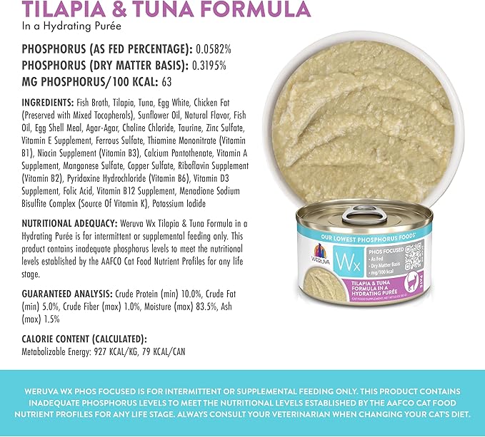 Weruva Wx Phos Focused Natural Wet Cat Food, Our Lowest Phosphorus Formulas