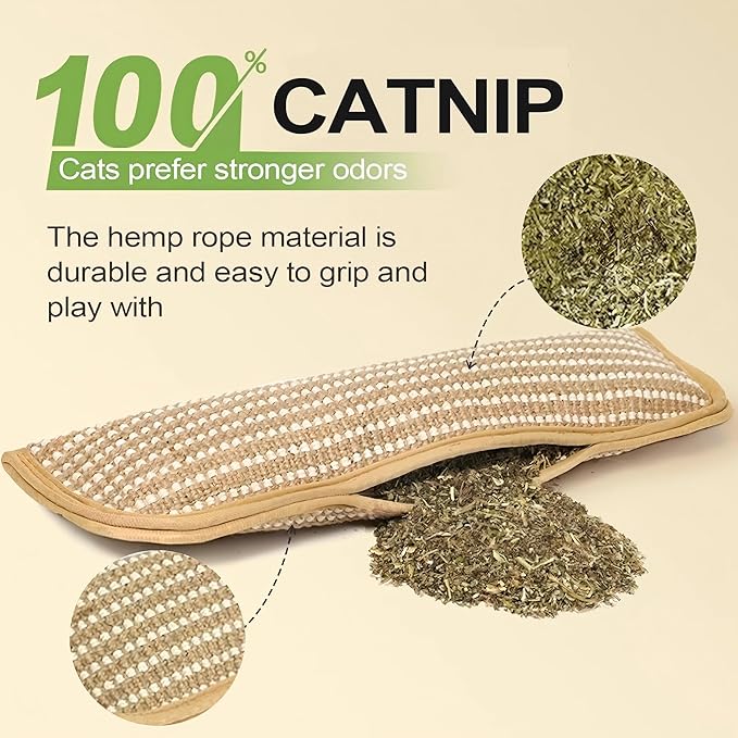 Catnip Toys, Cat Toys，Catnip Toys for Cats，2 Pack Interactive Catnip Toys with Organic 8000mg Herbal Blend for Indoor Scratching, Chewing & Teething, Fun for Kittens and Adult Cats