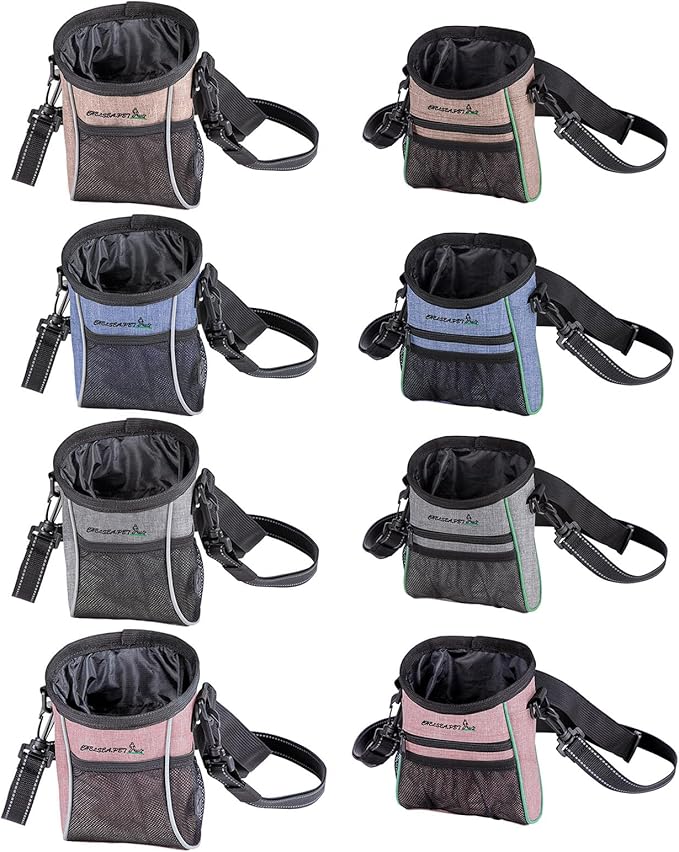 Peiiwdc Dogs Treat Pouches for Walking with PoopBagHolder Dog Training Waist Bag Pet Treat Outdoor Pet Supplies Dog Training