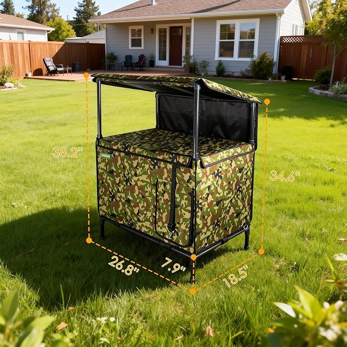 Outdoor Cat House, Heated for Winter Waterproof &Insulated Feral Outside Cat Shelter with Heating Pad, Weatherproof Pet Cottage for Barn, Porch, Garage, Gift for Stray Cats