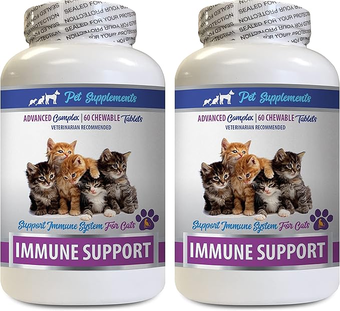 cat Immune Health - CAT Immune Support - Booster - Premium Complex - Treats - cat Mushroom Supplement - 2 Bottle (120 Chews)