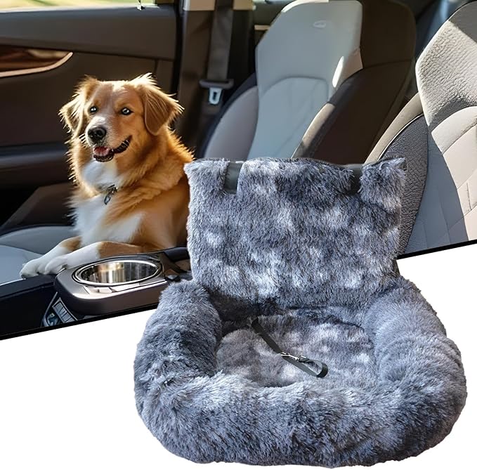 Pet Car Seat | Medium Dog Plush Car Seat,Travel Bed Non-Slip Pet Cushion for Small Medium Large Puppy Kitten Vehicle Adventures Camping Road Trip Truck Vet Visit
