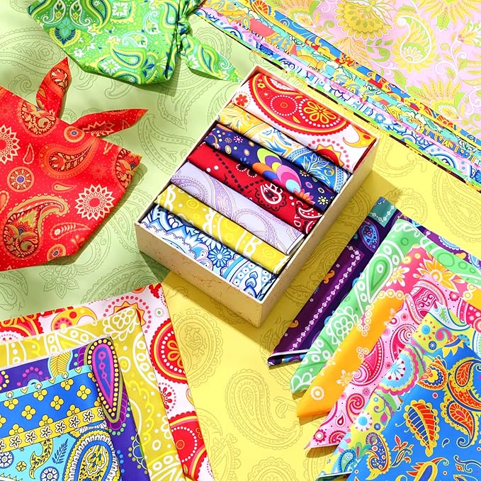 Kacctyen 300 Pcs Paisley Dog Bandana Bulk Colorful Triangle Bibs Pet Scarves for Small Medium Large Pets Western Cowboy Bandanas Accessories for Puppy Cat Grooming Costume Party