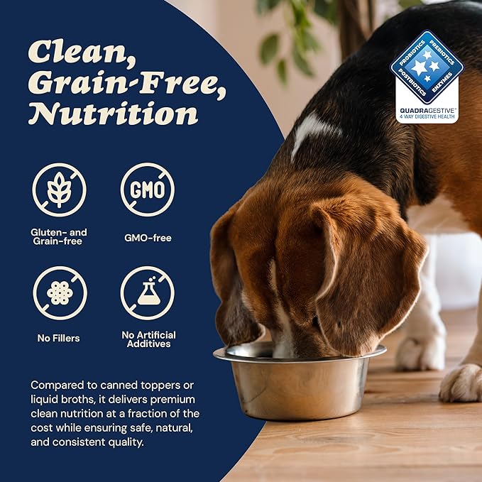 CLEAR CONSCIENCE PET® Paw Jus™ SuperGravy® Natural Dog Food Gravy Topper, Hydration Broth Mix, Gluten and Grain Free Kibble Seasoning Powder Topper for Picky Eaters (4.5 oz. (30 Scoop))