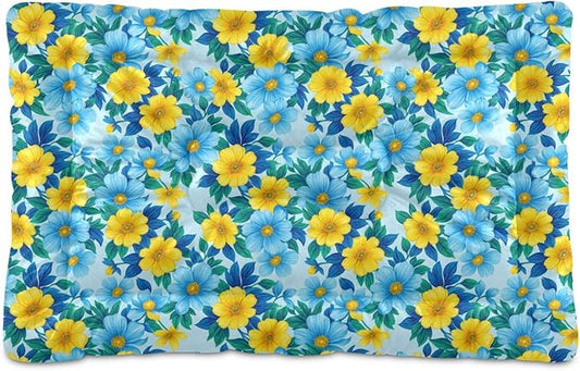 Dog Bed for Crate Washable Pet Sleep Pad, Floral Print Kennel Mat with Non-Slip Bottom, Soft Fluffy Supplies Pet for Dogs and Cats (36x24 inch)