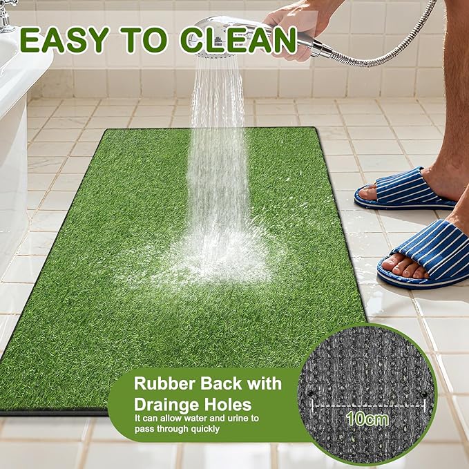 Artificial Grass for Dogs Potty, 31"x51" Reusable Pet Training Mat for Home and Travel, Washable Hemmed Edge Grass Pee Pad with Drainage Holes, Easy to Clean (31"x51")