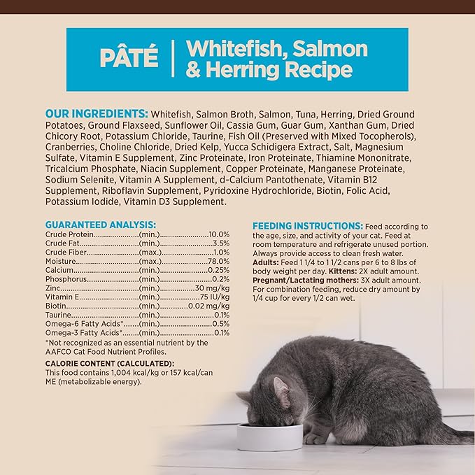 Wellness CORE Pate Adult Wet Cat Food, Natural, Protein-Rich, Grain Free, 5.5 Ounce, 24 Pack (Whitefish, Salmon & Herring)