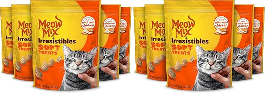 Meow Mix Irresistibles Soft Cat Treats,White Meat Chicken,3 Ounce,(Pack of 10)