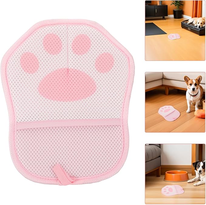 FRCOLOR 3pcs Pink Electrostatic Pet Hair Remover Gloves Reusable Grooming Mitts for Cats and Dogs Indoor Hair Cleaning and Deshedding