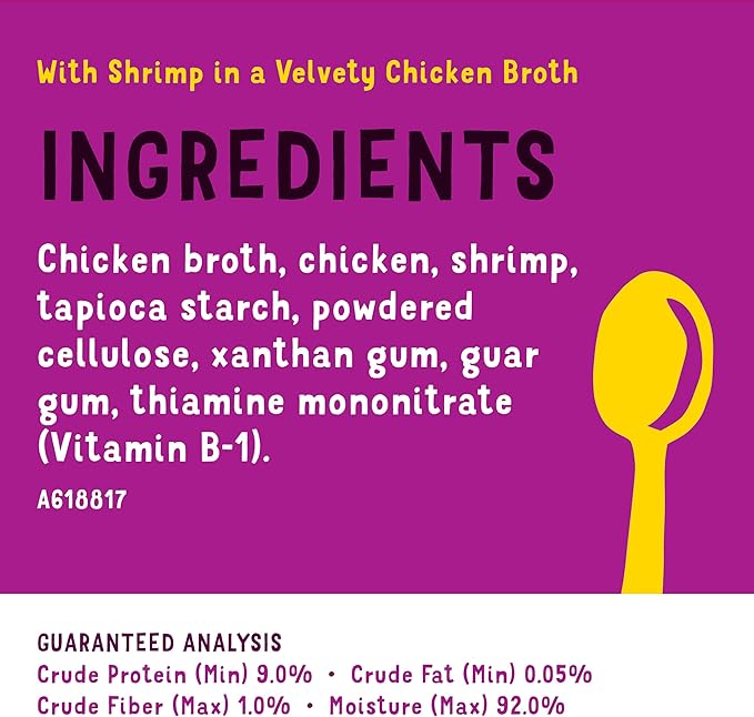 Purina Friskies Natural, Grain Free Wet Cat Food Lickable Cat Treats, Lil' Soups with Shrimp in Chicken Broth - 1.2 oz. Cup (Pack of 16)