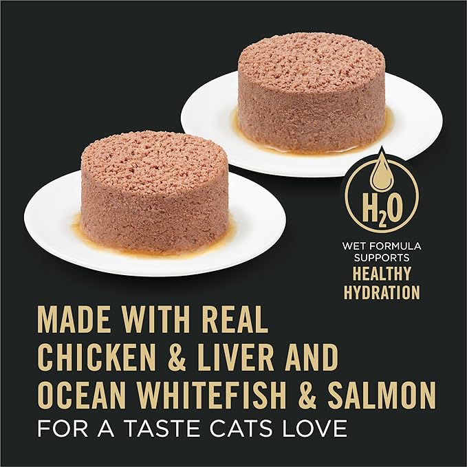 Purina Pro Plan Grain Free Chicken and Liver and Ocean Whitefish and Salmon 24 ct Kitten Wet Food Variety Pack - (24) 3 oz. Cans