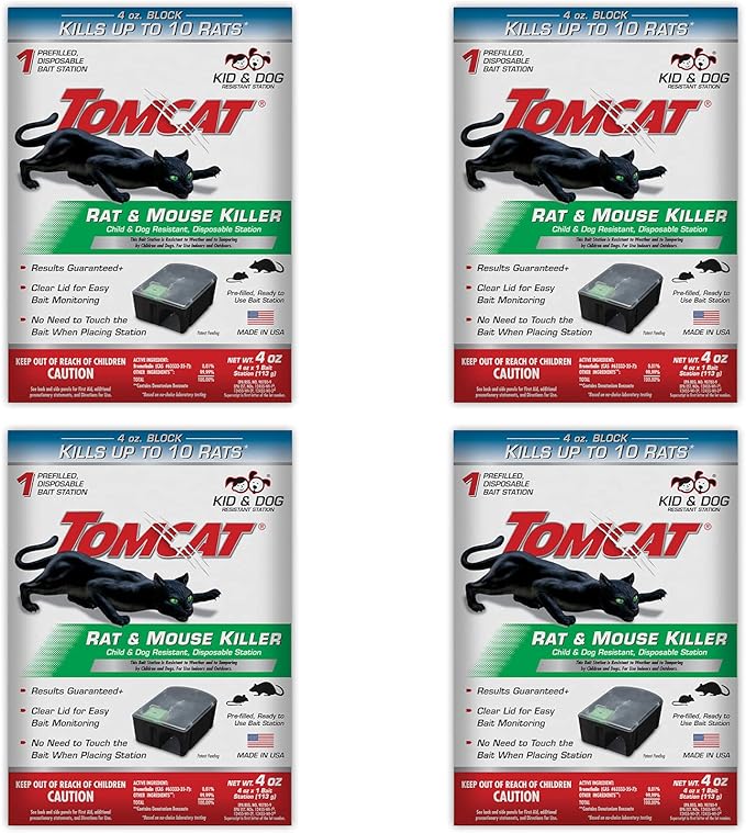 Tomcat Rat & Mouse Killer Child & Dog Resistant (4 Pack)