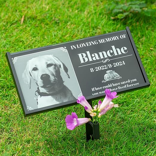 Grave Marker Stand,Heavy Duty Gravestone Holder,Memorial Plaque Support for Pet,Dog,Cat,Tombstone,Headstone,Garden Memorial Stone Stand (for 12"X6" Plaque)