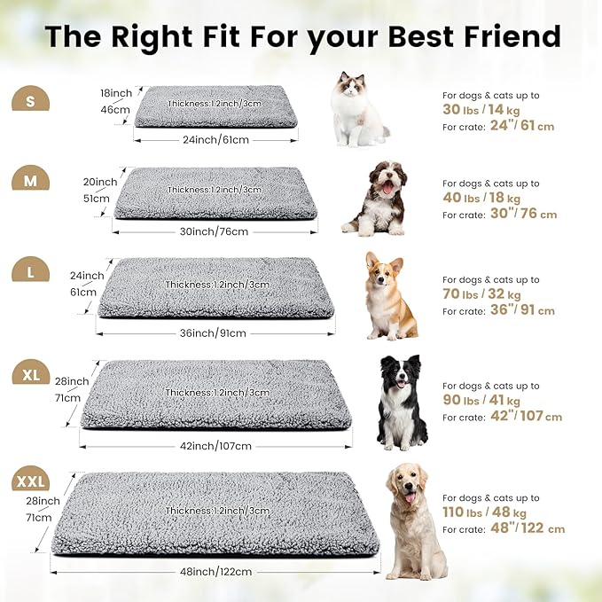 Miguel Cat Beds for Indoor Cats Self Heating Kitten Pad for Outdoor Cat House, Self Warming Pet Mat for Small Dog Crate Pad with Removable Washable Cover, Grey 24 Inches