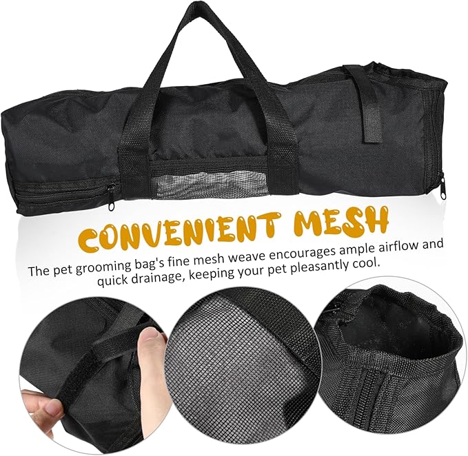 BESPORTBLE Cat Bath Bag Pet Grooming Carrier Nail Trimming Bag Mesh Design Secure Zipper Robust Oxford