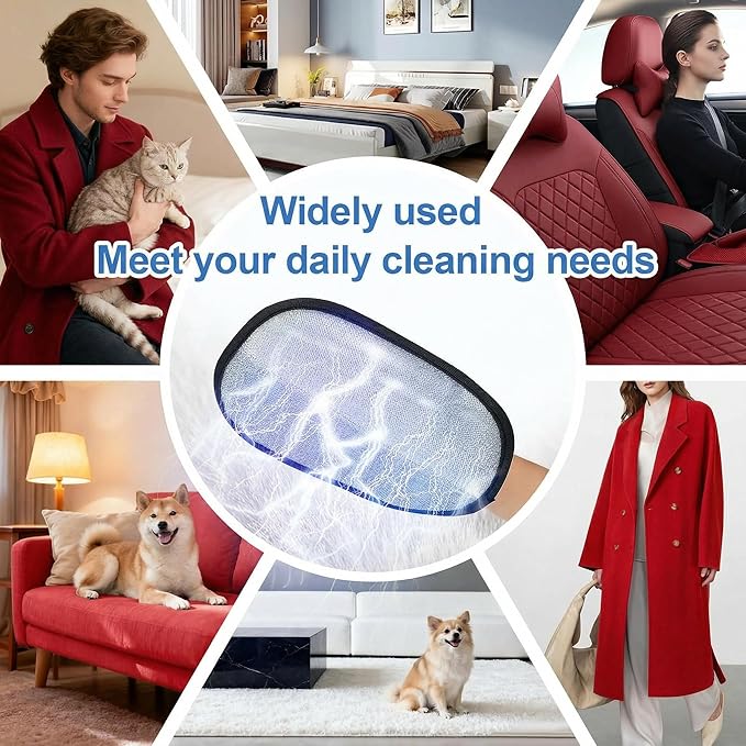 Pet Hair Removal Gloves for Cats and Dogs,Large Five-Finger Static Pet Hair Gloves, Washable, Reusable Pet Hair Remover Tool for Laundry, Sofas, Carpets, Car Seats，Home Use，Pet Supplies