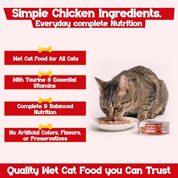 Beefeaters Chicken Pate Cat Treats Wet Cat Food 3oz (24-Pack) | Adult Wet Food with Taurine, Premium Catfood Wet Food, No Artificial Additives, Balanced Nutrition | Supports Immune System & Vision