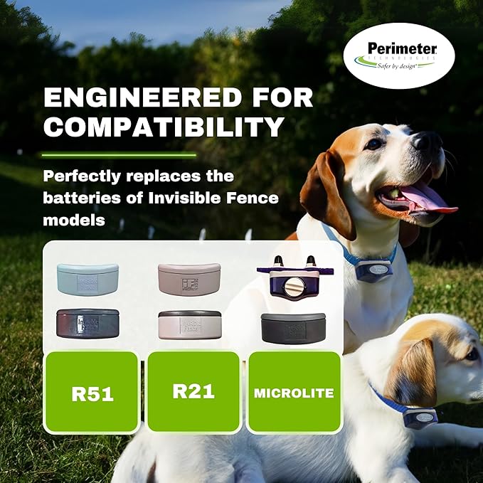 Perimeter Technologies Invisible Fence Collar Battery - Brand Compatible - Includes eOutletDeals Pet Towel (8 Pack)