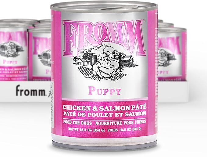 Fromm Classic Puppy Chicken & Salmon Pate Dog Food - Premium Wet Dog Food - Chicken Recipe - Case of 12 Cans
