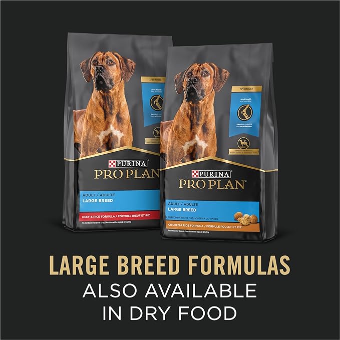 Purina Pro Plan Gravy Wet Dog Food for Large Dogs, Large Breed, Chicken and Rice Entrée - (Pack of 12) 13 oz. Cans