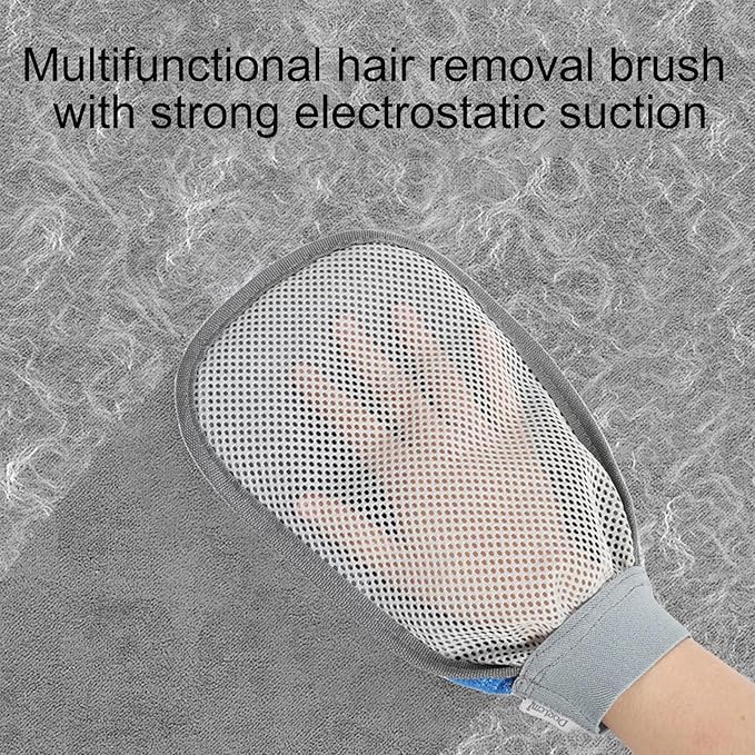 Cat Hair Remover Glove, Washable Electrostatic Pet Grooming Glove, Hair Remover for Cats and Dogs, Easy Use Cleaning Accessory for Car Seat Laundry Furniture Home Indoor, Size