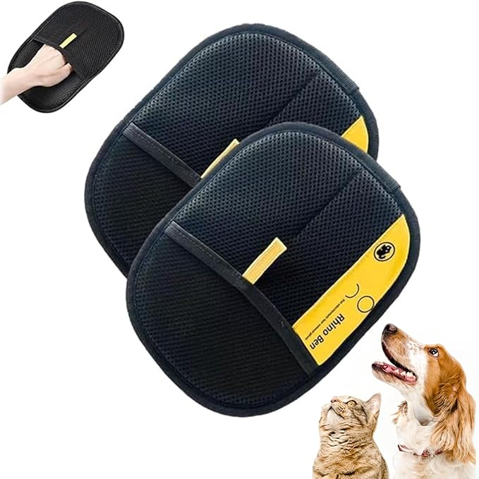 2025 Upgraded Pet Hair Removal Gloves, Reusable Cat and Dog Grooming Gloves, Efficient Pet Hair Care, Suitable for Sofas, Carpets, Car Seats, Long-haired and Short-haired Dogs, Cats and Horses (2)