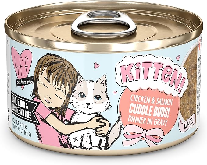 Weruva B.F.F. Kitten Food, Cuddle Buds with Chicken & Salmon in Gravy, 2.8oz Can (Pack of 12)