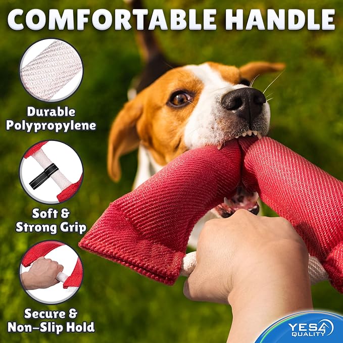YES4QUALITY Dog Toy - Tug of War for Dogs - Horseshoe Shape Pull and Play Toy for 2 Dogs - 10x11 Inch, Fun Fuchsia - Durable Training and Exercise Equipment for Medium to Large Breeds