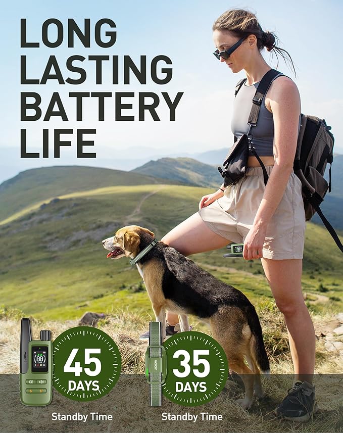 Jugbow Dog Shock Collar - 4200FT Training Collar with Remote for 5-120lbs Large Medium Small Dogs, IPX8 Waterproof E Collar with 4 Training Modes, Security Lock, Rechargeable Shock Collar (Green)