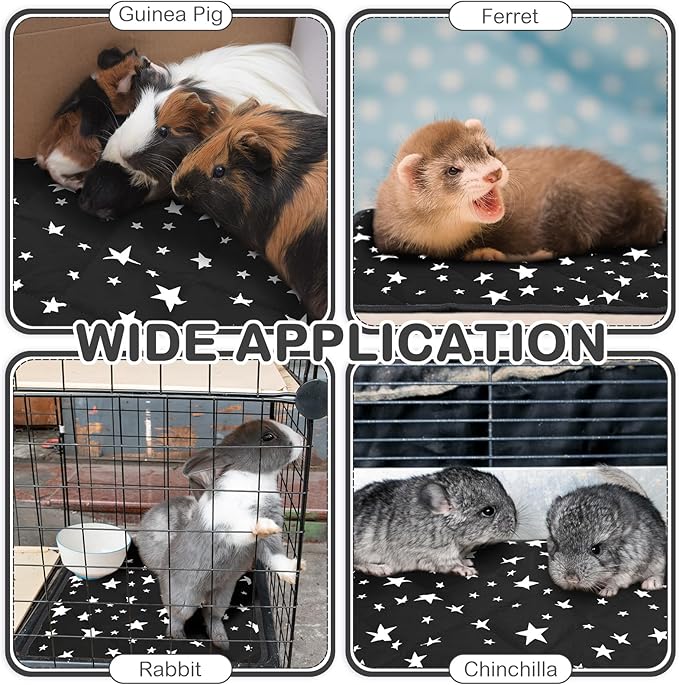 Namalu 4 Pack Self Warming Cat Bed Self Heating Cat Mat Star Pattern Soft Dog Crate Pad Thermal Pet Mat Anti Slip Kennel Dog Washable Warming Bed for Outdoor Indoor(12 x 12 Inch,Black)