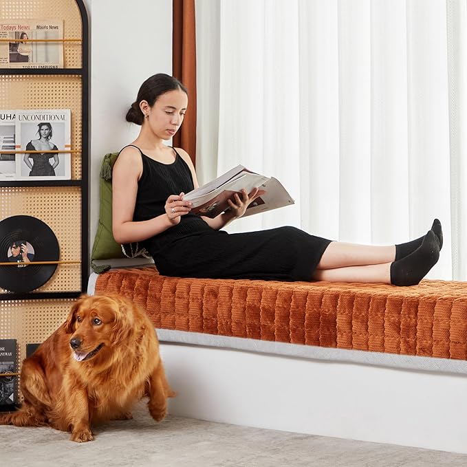 Couch Cover for Dogs Washable,Anti-Slip Back Cat Mat Pet Pad Blanket for Furniture Protector,Fuzzy Pet Sofa Cover for 3 Cushion Couch Sofa Pets Friendly (Curry, 1pc/36"x58"/Seat Cover)