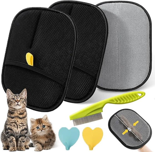 Upgraded Electrostatic Gloves Pet Hair, Electrostatic Hair Removal Glove, Static Hair Removal Glove for Dogs and Cats, Reusable Cat & Dog Hair Remover for Couch, Furniture, Carpet, Car Seat (2PCS,B)