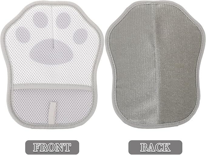 VALICLUD 3pcs Pet Hair Removal Grooming Gloves Static Hair Remover Mitts Gray Reusable for Shedding Bathing and Pets