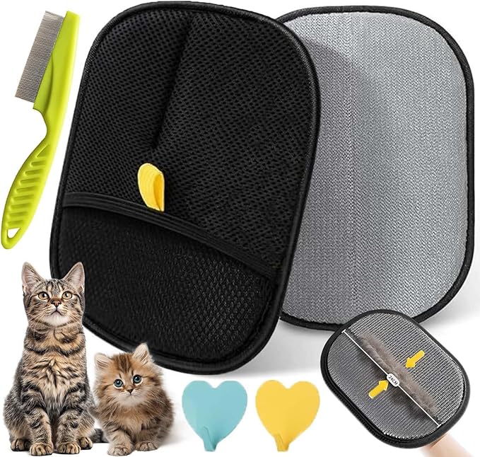 Upgraded Electrostatic Gloves Pet Hair, Electrostatic Hair Removal Glove, Static Hair Removal Glove for Dogs and Cats, Reusable Cat & Dog Hair Remover for Couch, Furniture, Carpet, Car Seat (1PC,B)