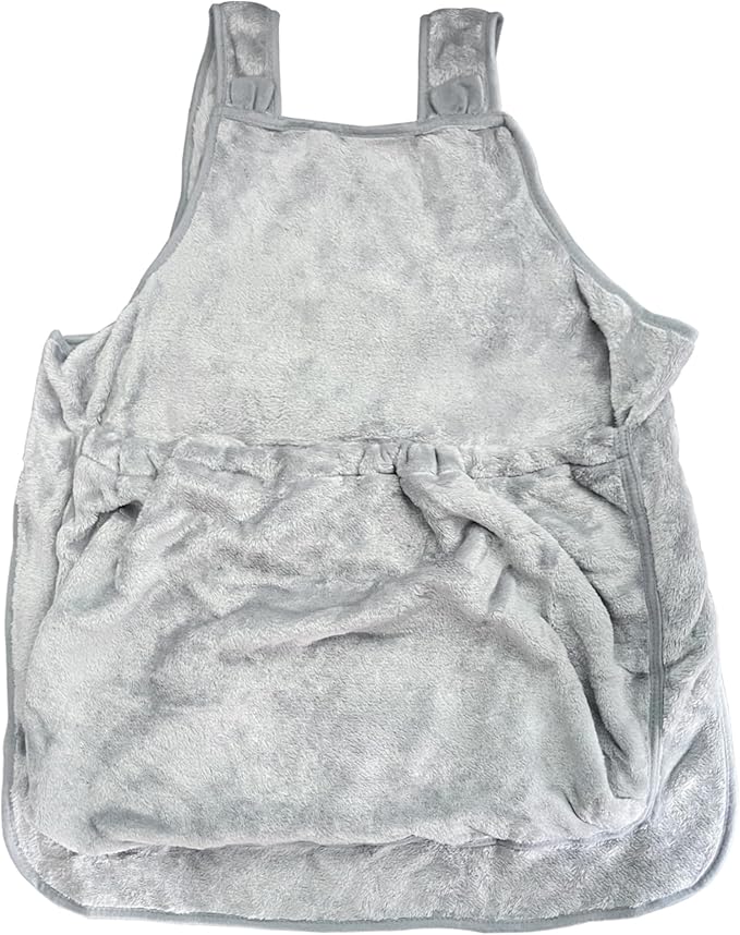 Pet Plush Carrier Apron with Adjustable Sleeping Bag Hands Free Sling Holder Cat Carrying Bonding Pouch for Small Dogs and Cats (Gray-b)